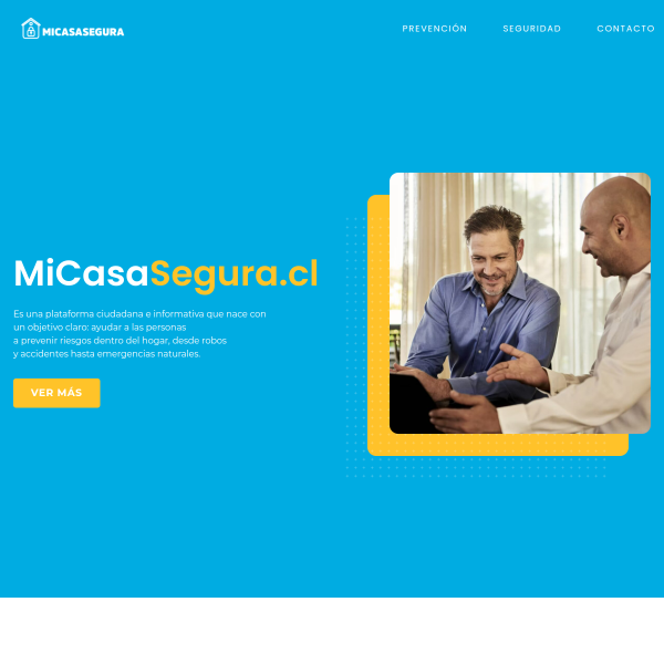 Captura del sitio MiCasaSegura.cl