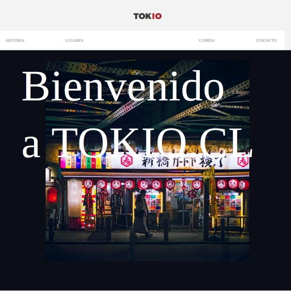 Captura del sitio Tokio.cl
